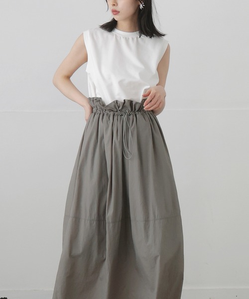 LIAN（リアン）の「ドロストドッキングワンピース（ワンピース・レディース・ブラック/ホワイト×グレー/ホワイト×ブラック・FREE）」の8枚目の写真