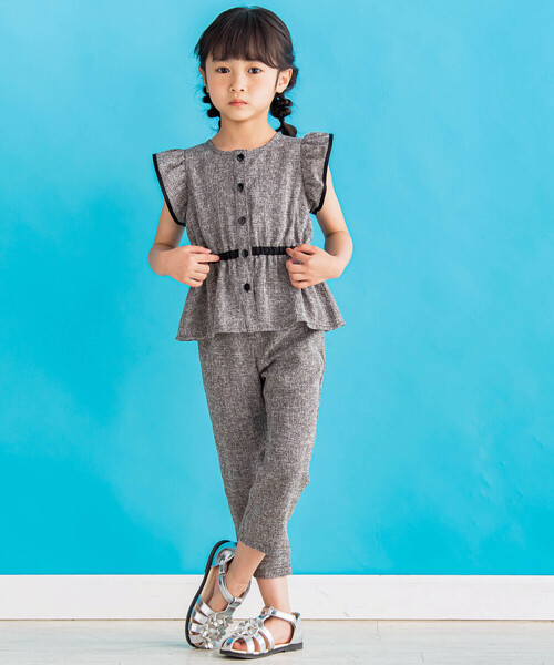 BeBe Petits Pois Vert（ベベプチポワヴェール）の「ツイードセットアップ(95~150cm)（セットアップ・キッズ・ブルー系その他/ブラック系その他・140cm/110cm/95cm/120cm/150cm/100cm/130cm）」の5枚目の写真