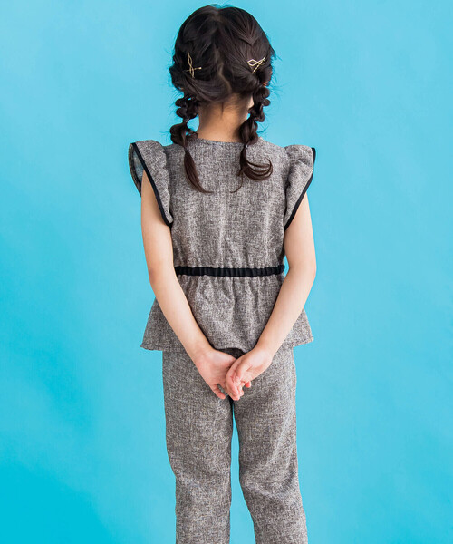 BeBe Petits Pois Vert（ベベプチポワヴェール）の「ツイードセットアップ(95~150cm)（セットアップ・キッズ・ブルー系その他/ブラック系その他・140cm/110cm/95cm/120cm/150cm/100cm/130cm）」の6枚目の写真