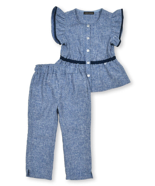 BeBe Petits Pois Vert（ベベプチポワヴェール）の「ツイードセットアップ(95~150cm)（セットアップ・キッズ・ブルー系その他/ブラック系その他・140cm/110cm/95cm/120cm/150cm/100cm/130cm）」の8枚目の写真