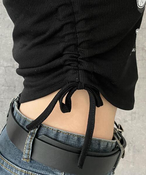 dispark(ディスパーク)の「DISPARK/配色サイドギャザーVネックT(Tシャツ/カットソー・レディース・カーキ/オフホワイト/ブラック・FREE)」の18枚目の写真