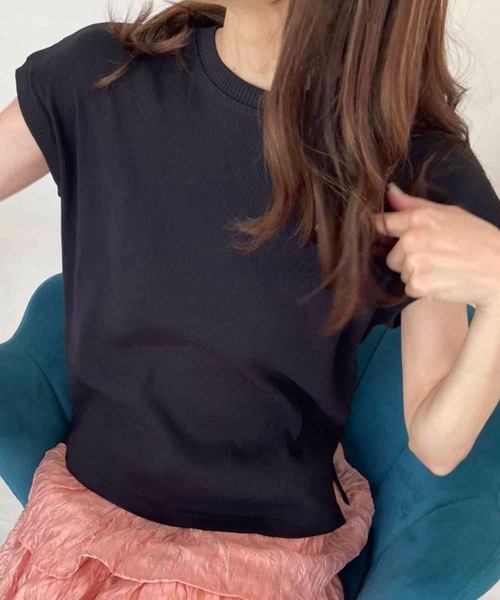 M y u（ミュー）の「ソフトタッチリブ フレンチカットソー（Tシャツ/カットソー・レディース・ホワイト/ブラック/ネイビー/ベージュ・LARGE/MEDIUM）」の7枚目の写真
