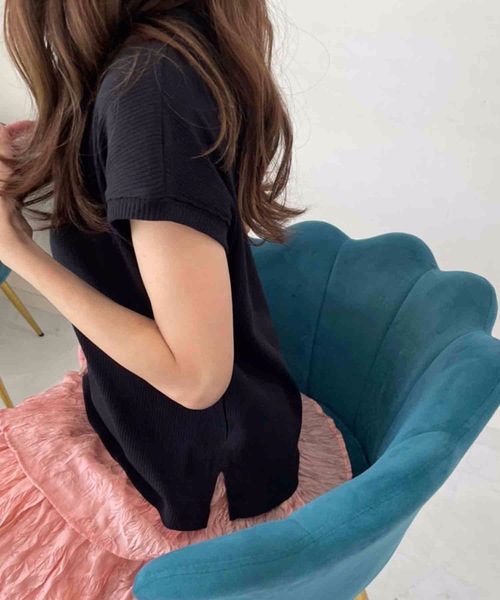 M y u（ミュー）の「ソフトタッチリブ フレンチカットソー（Tシャツ/カットソー・レディース・ホワイト/ブラック/ネイビー/ベージュ・LARGE/MEDIUM）」の9枚目の写真