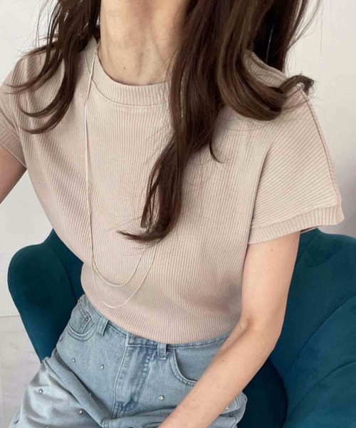 M y u（ミュー）の「ソフトタッチリブ フレンチカットソー（Tシャツ/カットソー・レディース・ホワイト/ブラック/ネイビー/ベージュ・LARGE/MEDIUM）」の10枚目の写真