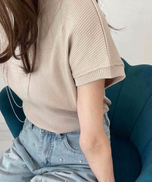 M y u（ミュー）の「ソフトタッチリブ フレンチカットソー（Tシャツ/カットソー・レディース・ホワイト/ブラック/ネイビー/ベージュ・LARGE/MEDIUM）」の11枚目の写真