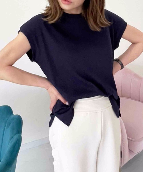 M y u（ミュー）の「ソフトタッチリブ フレンチカットソー（Tシャツ/カットソー・レディース・ホワイト/ブラック/ネイビー/ベージュ・LARGE/MEDIUM）」の13枚目の写真