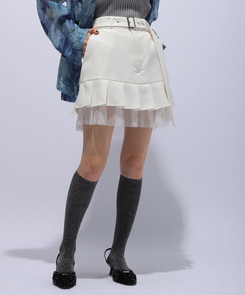 HARE（ハレ）の「メッシュキリカエプリーツショートパンツ(HARE)（その他パンツ・レディース・ホワイト/ブラック・FREE）」の12枚目の写真