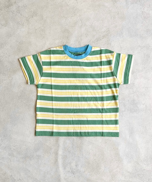 BIG FIELD（ビッグフィールド）の「ボーダーカラーTシャツ（80～150cm）（Tシャツ/カットソー・キッズ・グリーン/レッド/パープル・95/140/150/90/100/110/120/80/130）」の4枚目の写真