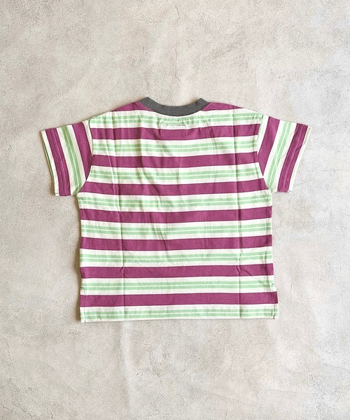 BIG FIELD（ビッグフィールド）の「ボーダーカラーTシャツ（80～150cm）（Tシャツ/カットソー・キッズ・グリーン/レッド/パープル・95/140/150/90/100/110/120/80/130）」の7枚目の写真