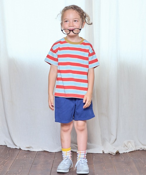 BIG FIELD（ビッグフィールド）の「ボーダーカラーTシャツ（80～150cm）（Tシャツ/カットソー・キッズ・グリーン/レッド/パープル・95/140/150/90/100/110/120/80/130）」の17枚目の写真