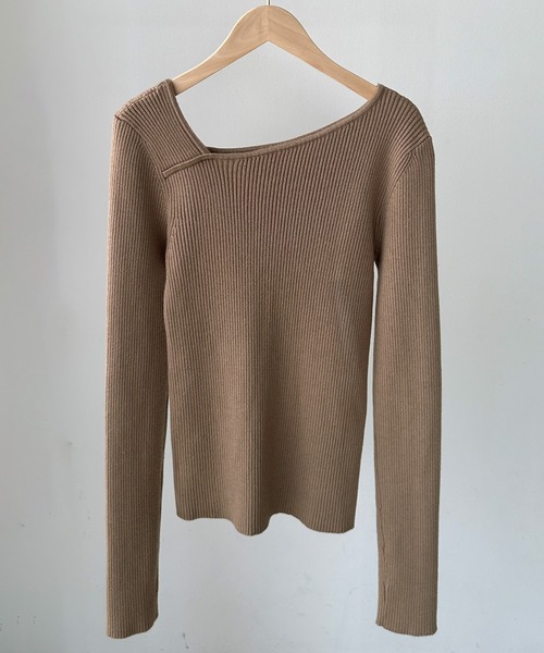 Louere（ルエレ）の「アシメネックリブニット（ニット/セーター・レディース・アイボリー/ブラック/グレイッシュベージュ/グレー/チャコール/ホワイト/ネイビー・X-LARGE/SMALL/MEDIUM/LARGE）」の21枚目の写真