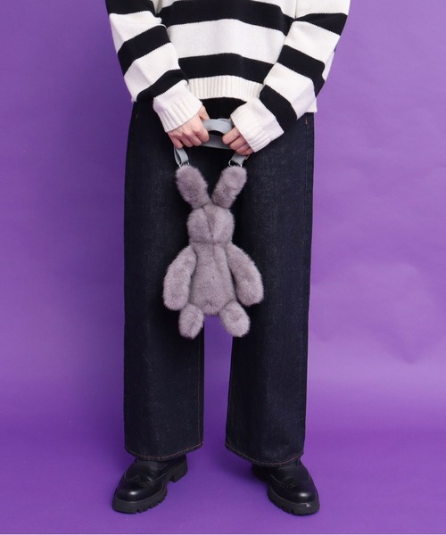 didizizi（ディディジジ）の「うさぎショルダーバッグ（トートバッグ・レディース・ベージュ/ブラック/グレー・FREE）」の3枚目の写真