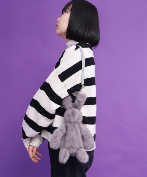 didizizi（ディディジジ）の「うさぎショルダーバッグ（トートバッグ・レディース・ベージュ/ブラック/グレー・FREE）」の4枚目の写真