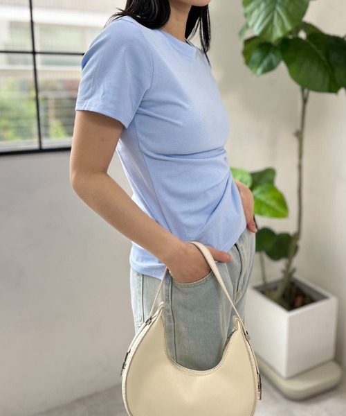 スリムサイドギャザーTシャツ（Tシャツ/カットソー）｜mebole