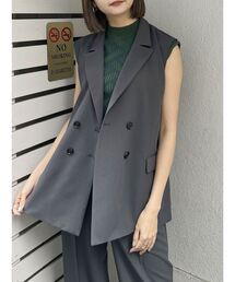 【SET UP対応】ピークドラペルベルトジレ