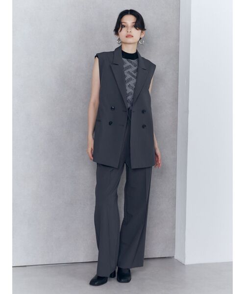 MURUA（ムルーア）の「【SET UP対応】ピークドラペルベルトジレ（ベスト・レディース・ブルー/ダークグレー/ブラウン・FREE）」の9枚目の写真