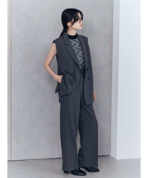 MURUA（ムルーア）の「【SET UP対応】ピークドラペルベルトジレ（ベスト・レディース・ブルー/ダークグレー/ブラウン・FREE）」の10枚目の写真