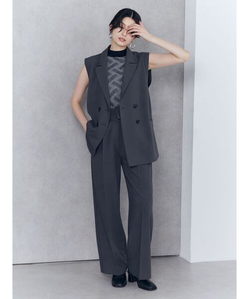 MURUA（ムルーア）の「【SET UP対応】ピークドラペルベルトジレ（ベスト・レディース・ブルー/ダークグレー/ブラウン・FREE）」の12枚目の写真