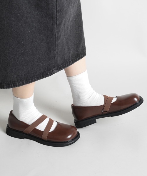 shoes365(シューズスリーシックスファイヴ)の「【shoes365】ダブルゴムバンドメリージェーンシューズ(その他シューズ・レディース・ブラウン/ブラック/オフホワイト・25.0cm/22.5cm/23.0cm/23.5cm/24.0cm/24.5㎝)」の12枚目の写真