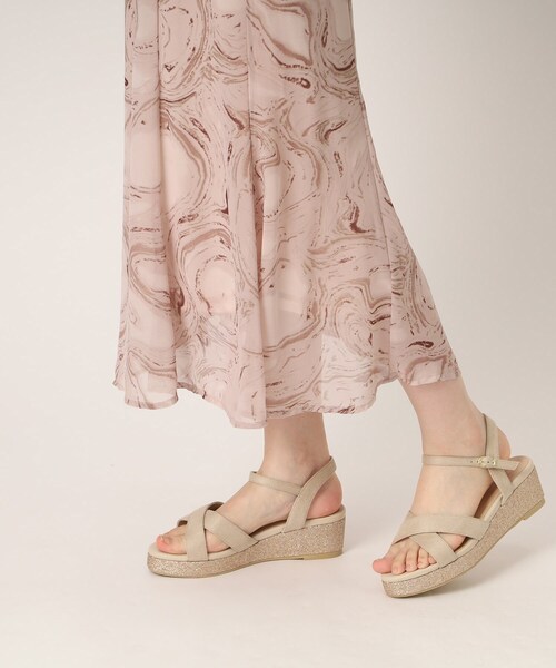 ESPERANZA（エスペランサ）の「ラメ厚底ウエッジサンダル（サンダル・レディース・ベージュ系/ブラック系・L/M/S/LL）」の18枚目の写真