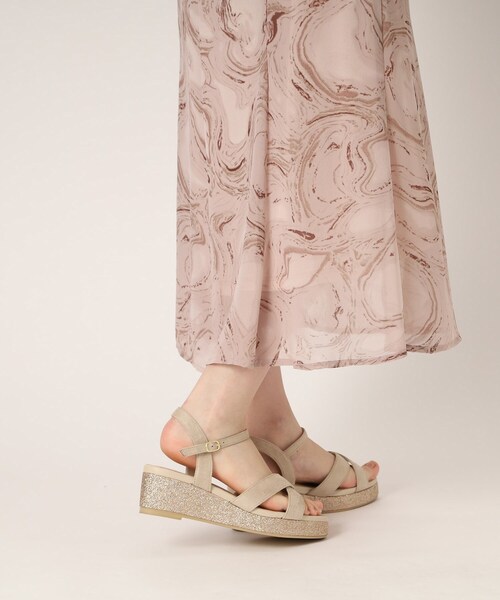 ESPERANZA（エスペランサ）の「ラメ厚底ウエッジサンダル（サンダル・レディース・ベージュ系/ブラック系・L/M/S/LL）」の19枚目の写真