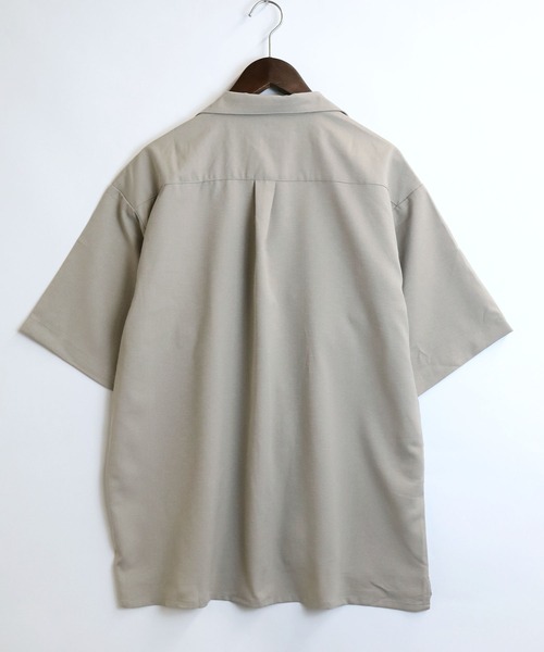 HALHAM（ハルハム）の「リネンライク オープンカラー シャツ/半袖シャツ【IR】（シャツ/ブラウス・メンズ・チャコールグレー/グレイッシュベージュ/ブラック・L/XL/M）」の7枚目の写真