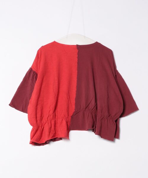 チチカカ(チチカカ)の「リメイク風ギャザースリーブTシャツ(Tシャツ/カットソー・レディース・カーキ/チャコールグレー/レッド・FREE)」の6枚目の写真