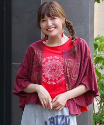 リメイク風ギャザースリーブＴシャツ