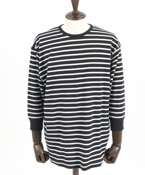 Magine（マージン）の「mlt4789-Border Pattern Span Fraise 3-4 Sleeve Cut Sew 7分袖Tシャツ（Tシャツ/カットソー・メンズ・グレー×ホワイト/ブラック×グレー/ブラック×ホワイト・44/46/48）」の21枚目の写真
