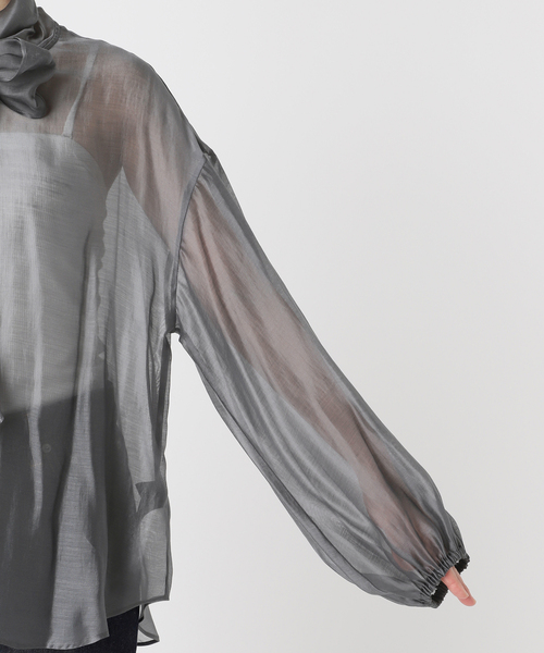 journal standard L'essage（ジャーナルスタンダードレサージュ）の「オーガンジーボウタイブラウス（シャツ/ブラウス・レディース・チャコールグレー/ネイビー/ブラウン・FREE）」の11枚目の写真