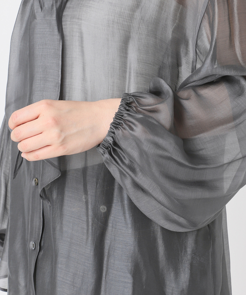 journal standard L'essage（ジャーナルスタンダードレサージュ）の「オーガンジーボウタイブラウス（シャツ/ブラウス・レディース・チャコールグレー/ネイビー/ブラウン・FREE）」の12枚目の写真