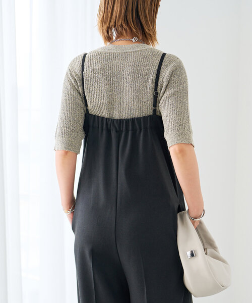 un dix cors（アンディコール）の「《オールシーズン使いが叶う》ツイルサロペット（サロペット/オーバーオール・レディース・グレー/ブラック・FREE）」の6枚目の写真