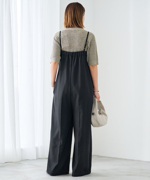 un dix cors（アンディコール）の「《オールシーズン使いが叶う》ツイルサロペット（サロペット/オーバーオール・レディース・グレー/ブラック・FREE）」の10枚目の写真