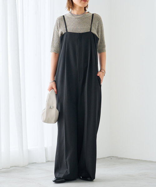 un dix cors（アンディコール）の「《オールシーズン使いが叶う》ツイルサロペット（サロペット/オーバーオール・レディース・グレー/ブラック・FREE）」の11枚目の写真