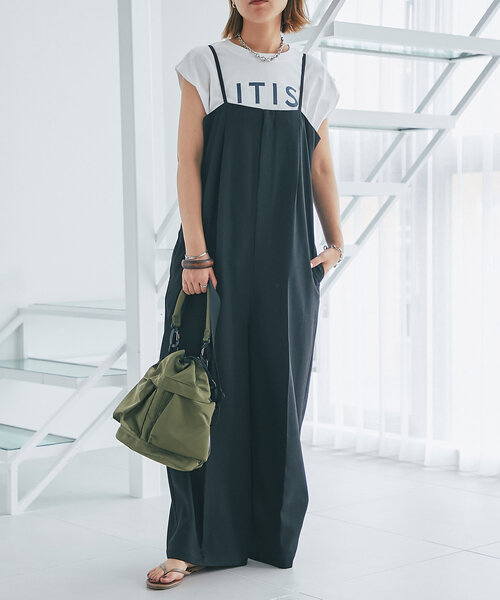 un dix cors（アンディコール）の「《オールシーズン使いが叶う》ツイルサロペット（サロペット/オーバーオール・レディース・グレー/ブラック・FREE）」の13枚目の写真