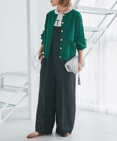 un dix cors（アンディコール）の「《オールシーズン使いが叶う》ツイルサロペット（サロペット/オーバーオール・レディース・グレー/ブラック・FREE）」の14枚目の写真