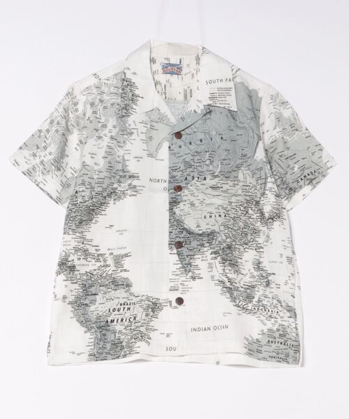 【セール】【HOUSTON】ALOHA SHIRT (MAP)（シャツ/ブラウス）｜HOUSTON（ヒューストン）