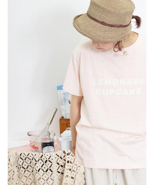 Samansa Mos2（サマンサ モスモス）の「【UVカット】スラブ天竺ロゴアソートTシャツ（Tシャツ/カットソー・レディース・オフホワイト/ベージュ/ピンク/ブラウン・F）」の5枚目の写真