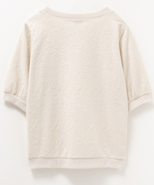 NAVY（ネイビー）の「NAVY 花柄ジャガードプルオーバー5分袖（Tシャツ/カットソー・レディース・オフホワイト/ブラック/ピンク・M/L）」の13枚目の写真