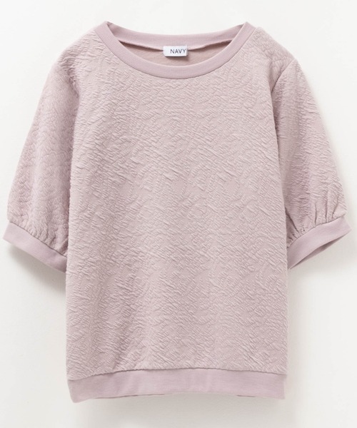 NAVY(ネイビー)の「NAVY 花柄ジャガードプルオーバー5分袖(Tシャツ/カットソー・レディース・オフホワイト/ブラック/ピンク・M/L)」の10枚目の写真