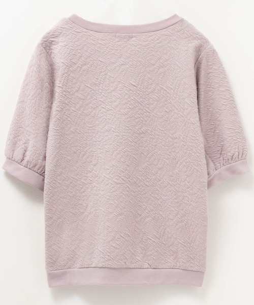 NAVY(ネイビー)の「NAVY 花柄ジャガードプルオーバー5分袖(Tシャツ/カットソー・レディース・オフホワイト/ブラック/ピンク・M/L)」の9枚目の写真