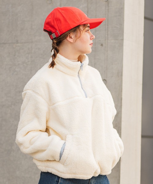 Levi's（リーバイス）の「Levi's/リーバイス ハーフジップフリース ホワイト WHITE SWAN（ブルゾン・レディース・オフホワイト・XS/M/S）」の8枚目の写真