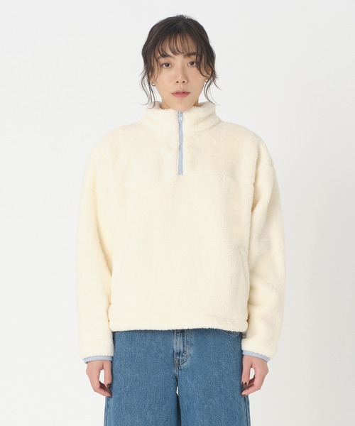 セール】Levi's/リーバイス ハーフジップフリース ホワイト WHITE SWAN