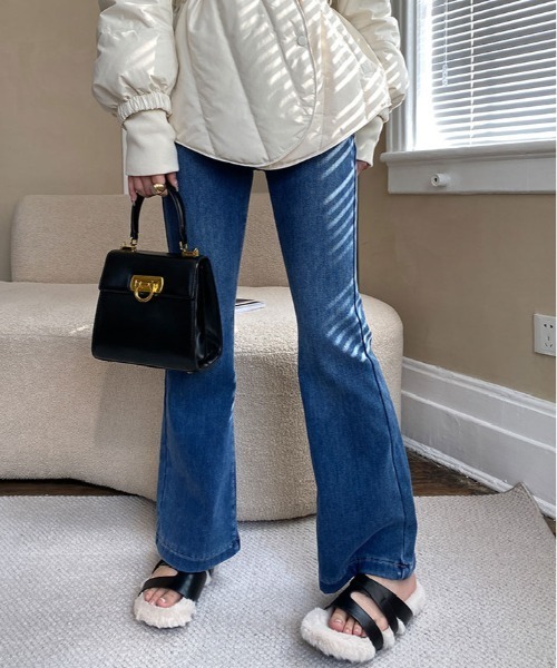 kirakiraShop(キラキラショップ)の「ストレッチ ハイウエスト スリム ブーツ カット デニム(デニムパンツ・レディース・ブラック/ブルー・S/M/L/XL)」の13枚目の写真
