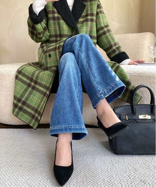 kirakiraShop(キラキラショップ)の「ストレッチ ハイウエスト スリム ブーツ カット デニム(デニムパンツ・レディース・ブラック/ブルー・S/M/L/XL)」の11枚目の写真