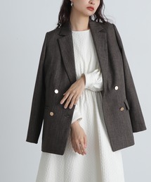 N. テーラードジャケット　ブラウン ダブルブレストテーラードジャケット | N. Natural Beauty Basic