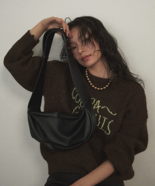 フェイクレザーショルダーバッグ（ショルダーバッグ）｜Shelly island