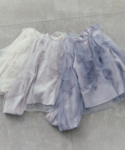 JILL by JILL STUART（ジルバイジルスチュアート）の「◇フリルブラウス（シャツ/ブラウス・レディース・ラベンダー/ホワイト系その他/ピンク・FREE）」の2枚目の写真