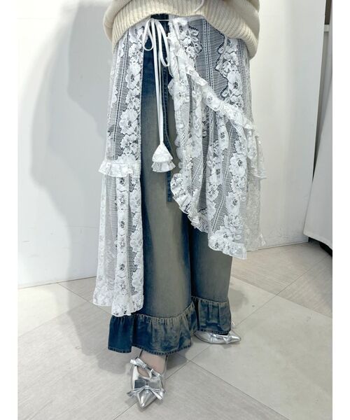 merry jenny（メリージェニー）の「flowerレースエプロン（スカート・レディース・ブラック/オフホワイト・FREE）」の21枚目の写真