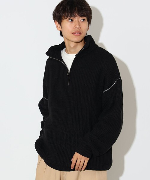 BEAMS HEART(ビームスハート)の「【ユニセックス】ハーフジップ 片畦 ニット(ニット/セーター・メンズ・オフホワイト/チャコールグレー/ブラック・SMALL/MEDIUM/LARGE)」の16枚目の写真